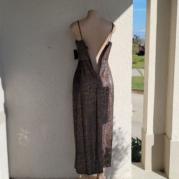 BRAND NEW ALEXA B GOLD ASYMMETRICAL WRAP MIDI DRESS - Picture 7 of 12